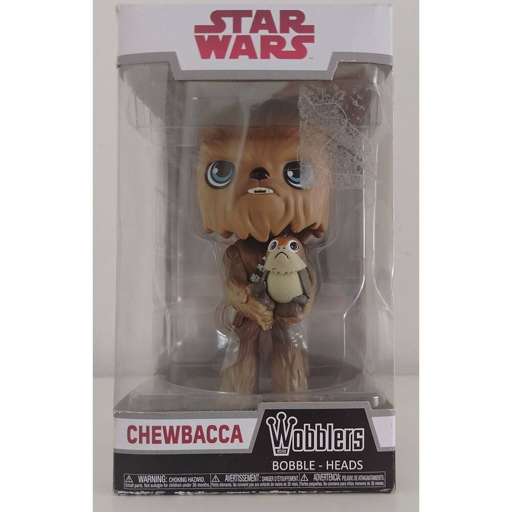 Funko Wobblers Star Wars The Last Jedi Chewbacca with Porg -VIEW BOX